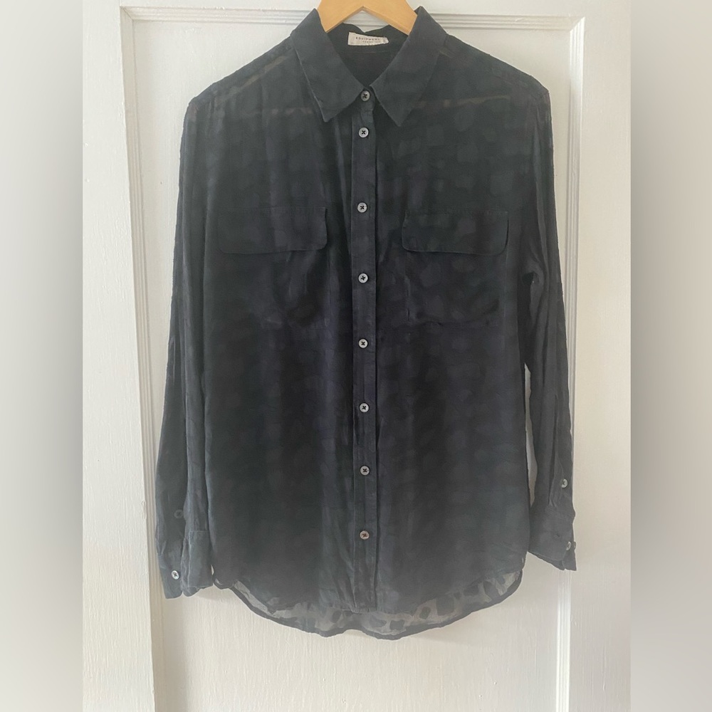 Equipment sheer silk button up